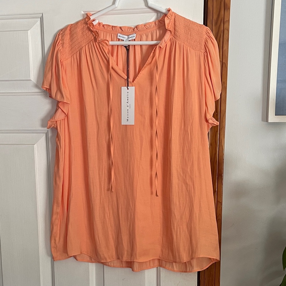 Universal Thread Coral Ruffle Sleeve Blouse